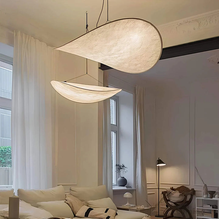 Handgemachte Deckenleuchte aus Seide und Metall – Elegante Deckenlampe für Wohnzimmer und Schlafzimmer, stimmungsvolle Beleuchtung 0