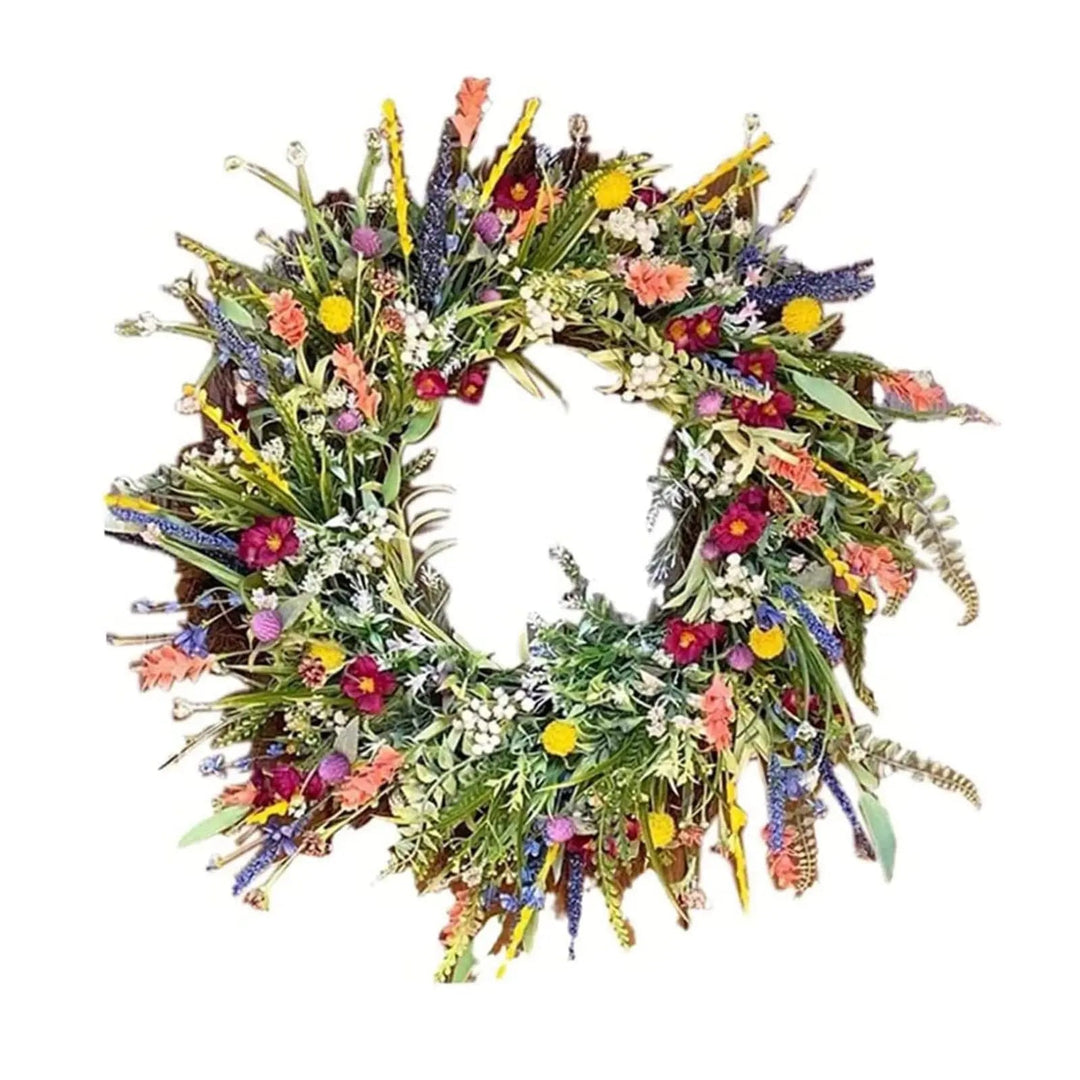 Handgemachter Türkranz mit Lebendigen Blumen – Ganzjährig für Innen und Außen 0