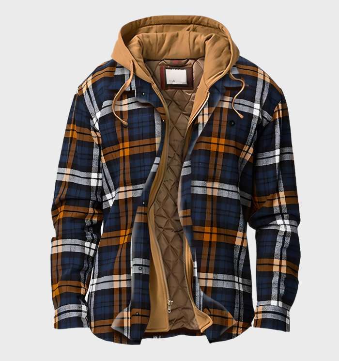 HeatStyle – Warme Herrenjacke mit Kapuze und modernem Muster 0