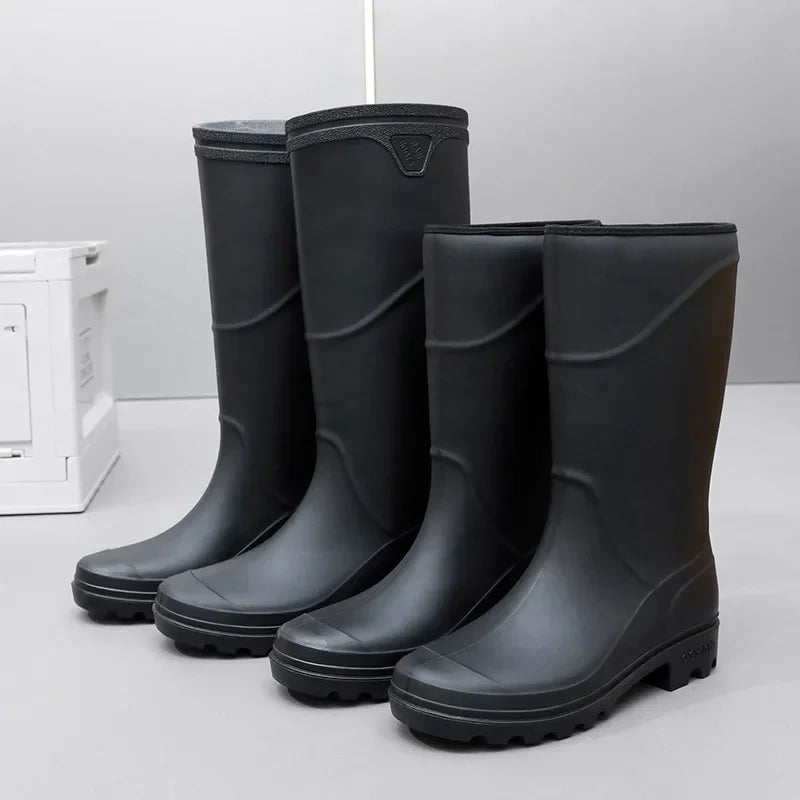 Herren Gummistiefel – Wasserdichte PVC Arbeitsschuhe mit Rutschfester Sohle 0