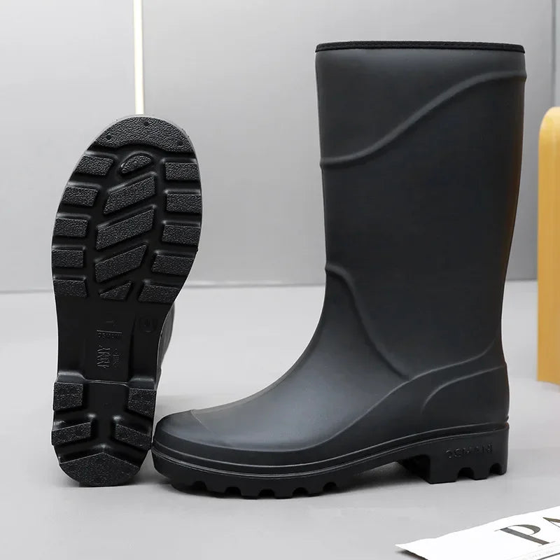 Herren Gummistiefel – Wasserdichte PVC Arbeitsschuhe mit Rutschfester Sohle 2