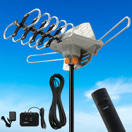 Hochleistungs-Außenantenne für DVB-T2 – 990 Meilen Reichweite, VHF/UHF Empfang 0
