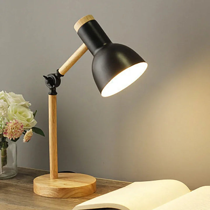 Holz Tischlampe Mit Verstellbarem Arm – Nordic Stil Für Nachttisch & Schreibtisch 4