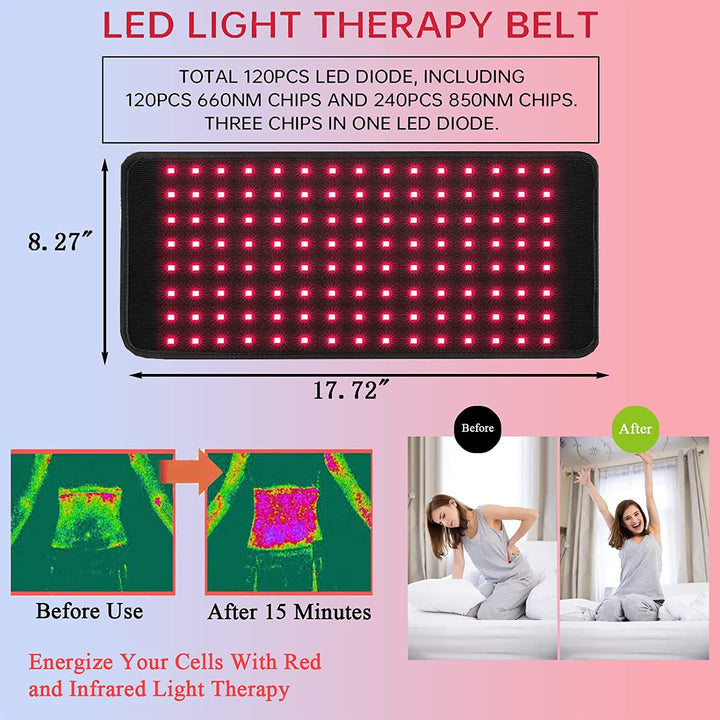 Infrarot Lichttherapie Lampe – Effektiver Schmerz-Gürtel mit 660nm & 850nm Licht 3