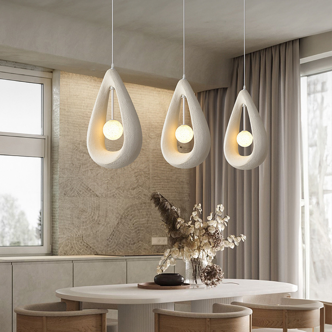 Japandi Oval Pendelleuchte – Dimmbar Hängelampe für Esszimmer und Wohnzimmer 4
