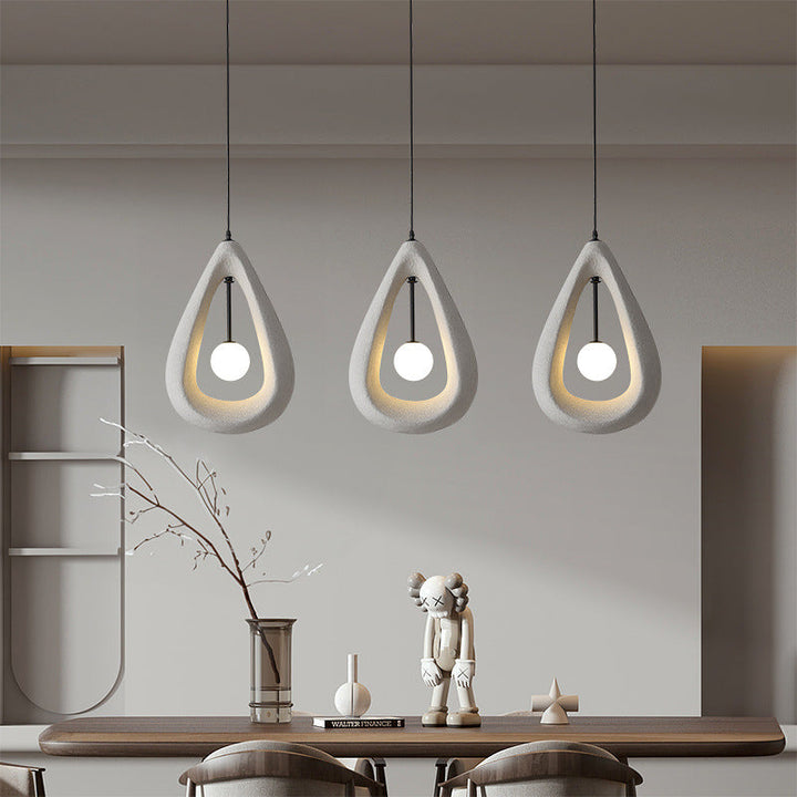Japandi Oval Pendelleuchte – Dimmbar Hängelampe für Esszimmer und Wohnzimmer 5