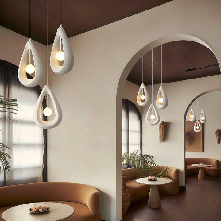 Japandi Oval Pendelleuchte – Dimmbar Hängelampe für Esszimmer und Wohnzimmer 7