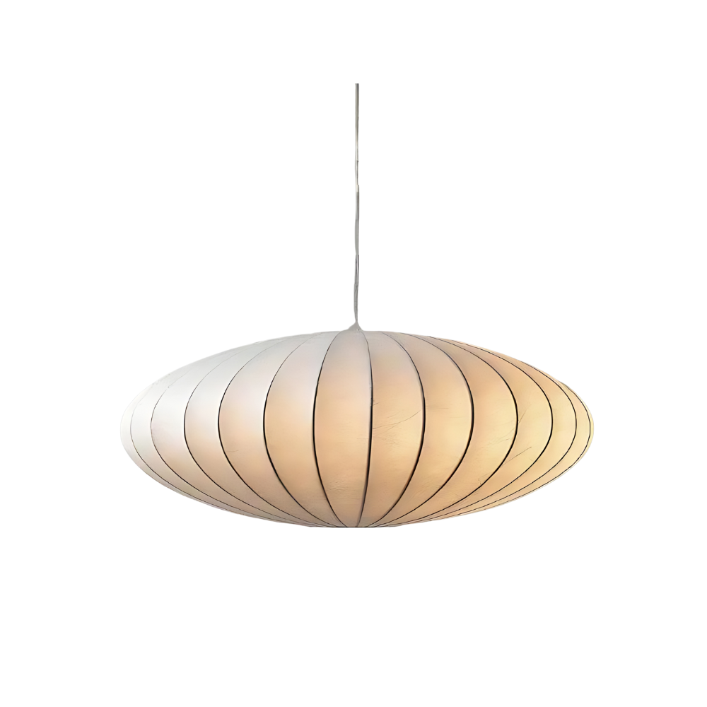 Japandi Pendelleuchte – Elegante Hängelampe aus Kunstseide für Esszimmer und Wohnzimmer 0