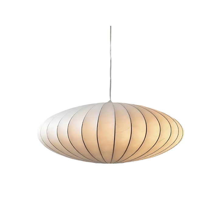 Japandi Pendelleuchte – Elegante Hängelampe aus Kunstseide für Esszimmer und Wohnzimmer 0