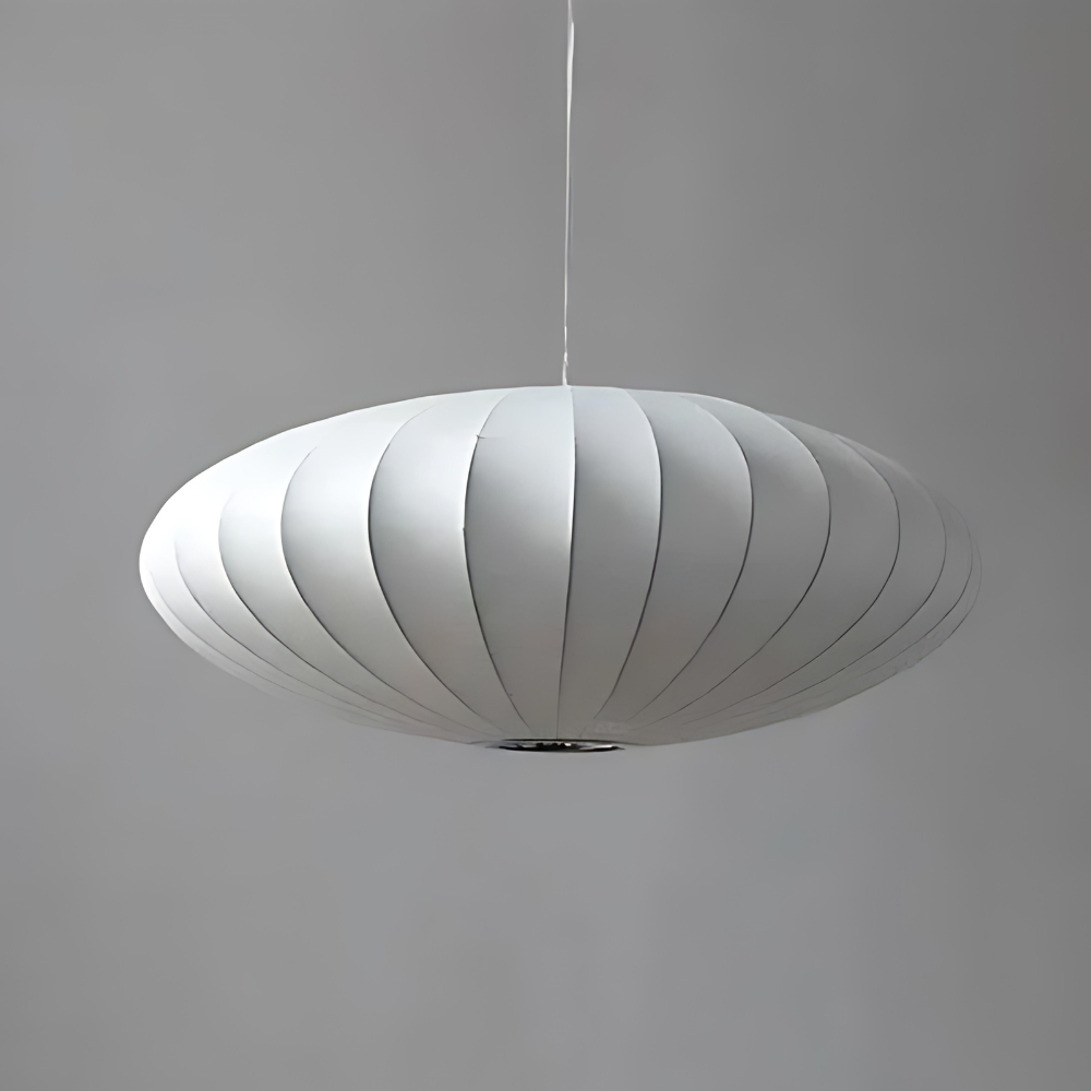 Japandi Pendelleuchte – Elegante Hängelampe aus Kunstseide für Esszimmer und Wohnzimmer 5