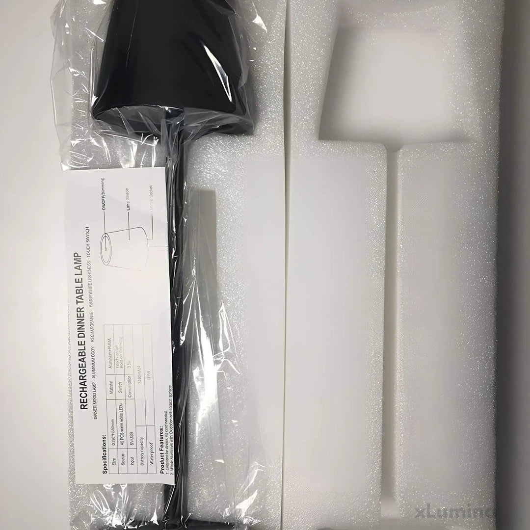 Kabellose Tischlampe mit Wiederaufladbarem Akku – Elegante Tischleuchte für Innen und Außen, Tragbare Beleuchtung 4