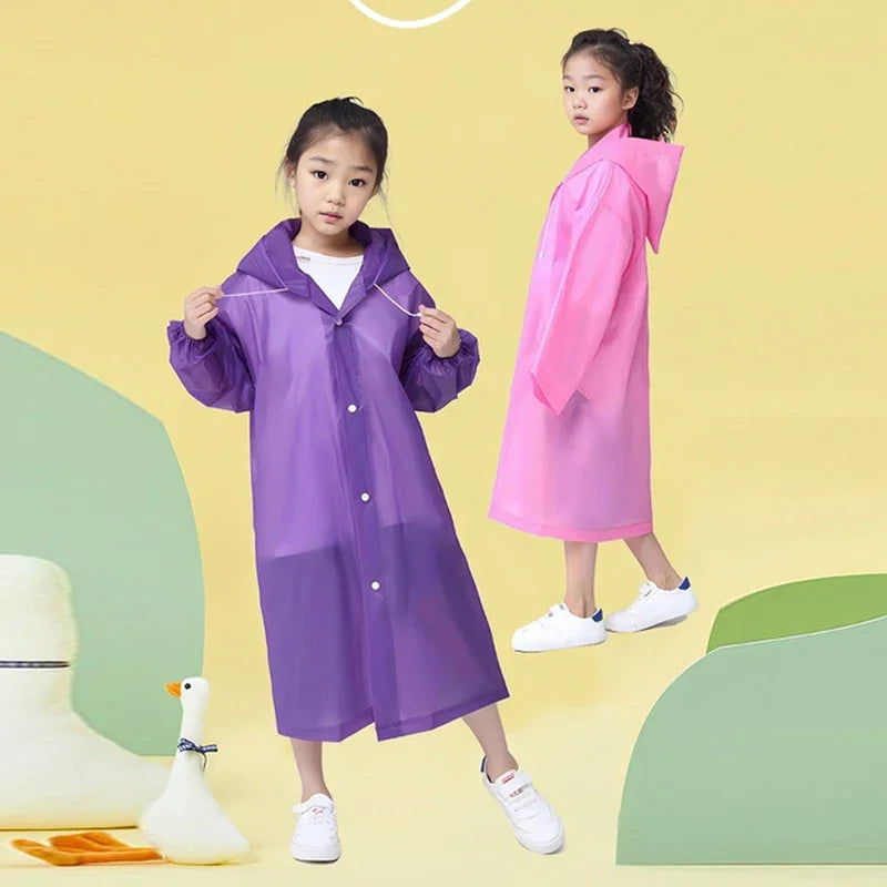 Kinder Regenmantel – Wasserdichter, faltbarer Poncho für Jungen und Mädchen 0