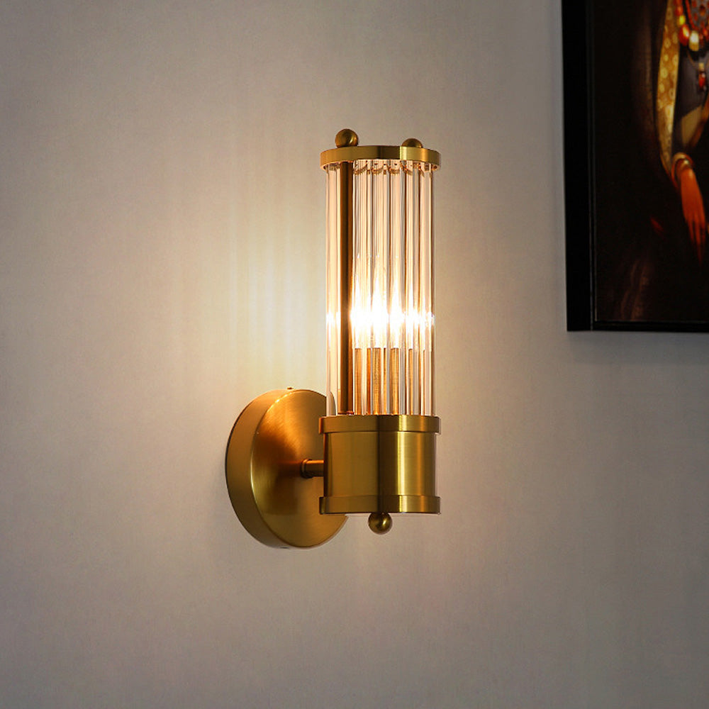Klassische Wandleuchte in Gold für Badezimmer – Elegante LED Wandlampe mit Hochwertigem Eisen und Glas 0