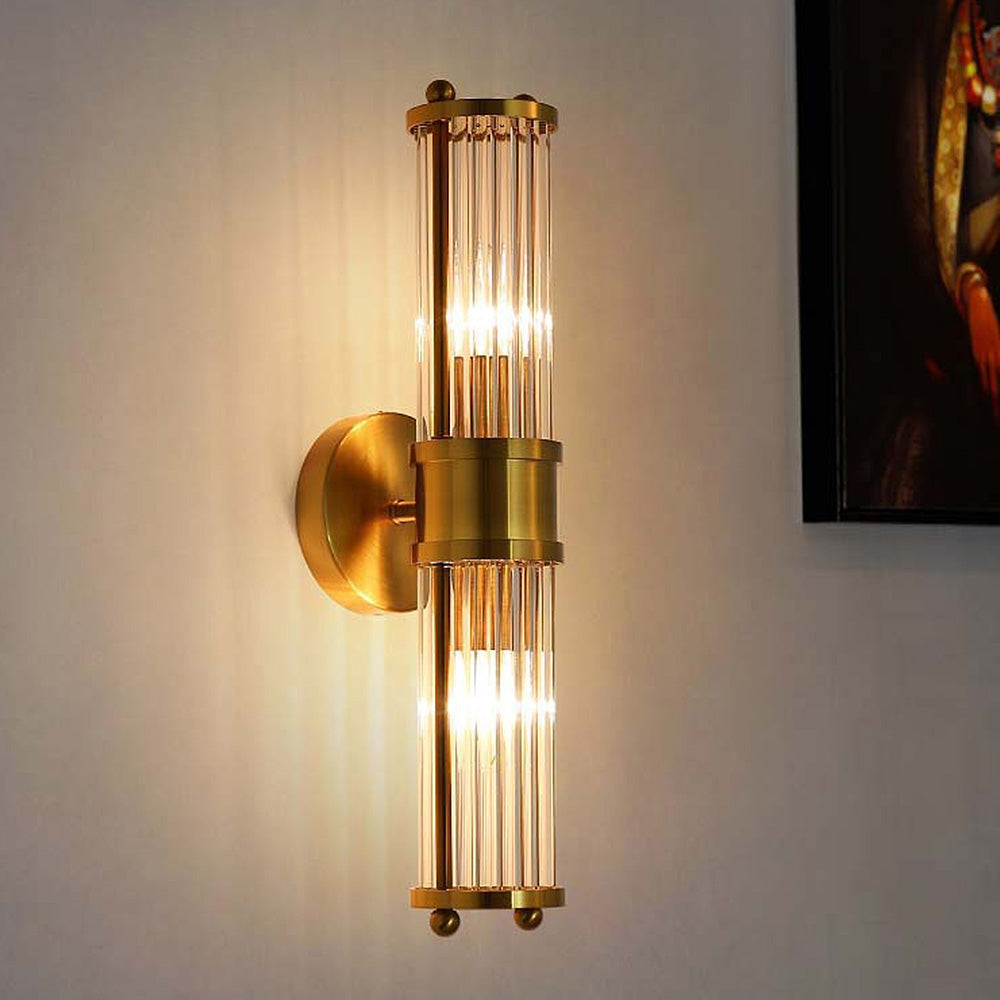 Klassische Wandleuchte in Gold für Badezimmer – Elegante LED Wandlampe mit Hochwertigem Eisen und Glas 1