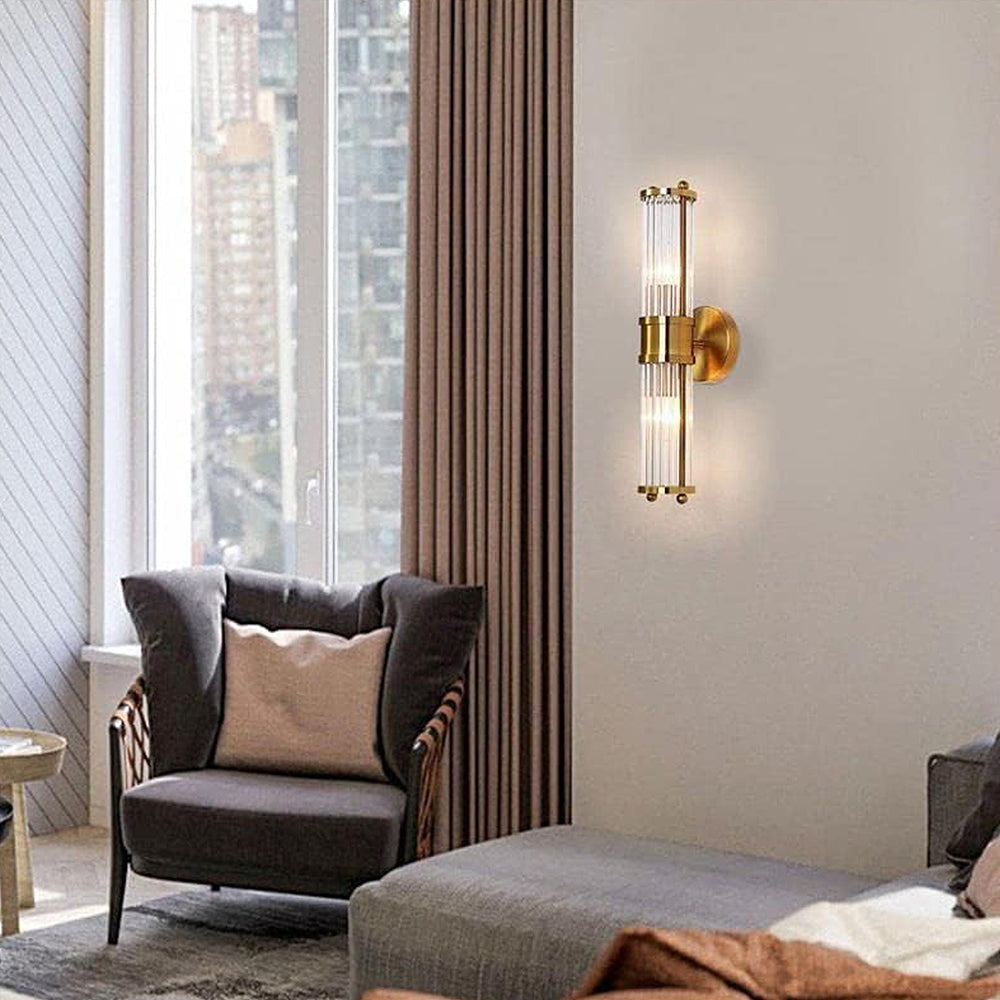 Klassische Wandleuchte in Gold für Badezimmer – Elegante LED Wandlampe mit Hochwertigem Eisen und Glas 3
