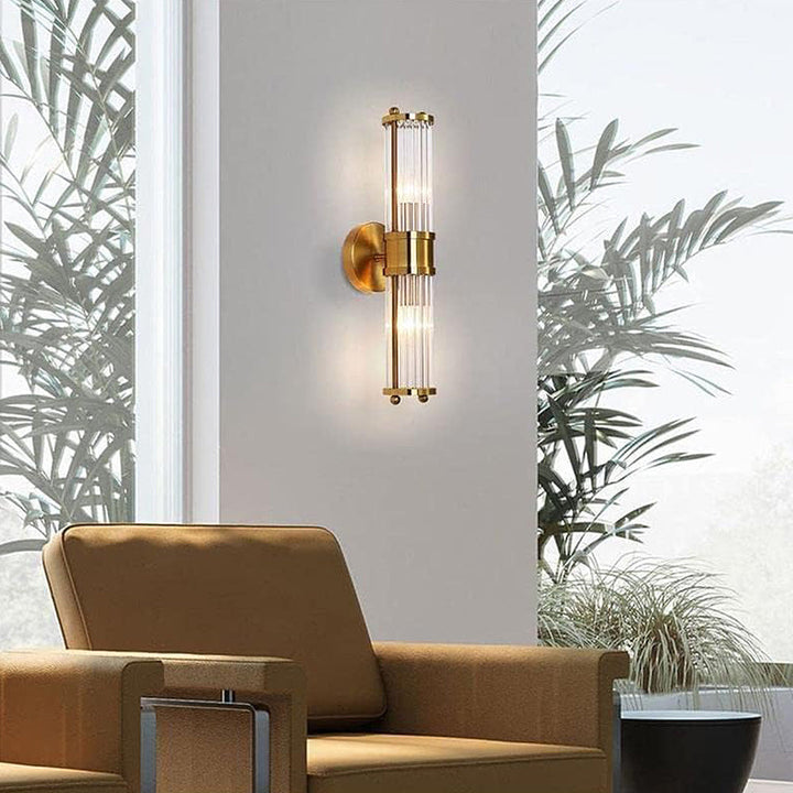 Klassische Wandleuchte in Gold für Badezimmer – Elegante LED Wandlampe mit Hochwertigem Eisen und Glas 4