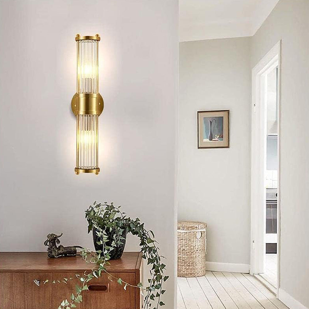 Klassische Wandleuchte in Gold für Badezimmer – Elegante LED Wandlampe mit Hochwertigem Eisen und Glas 5