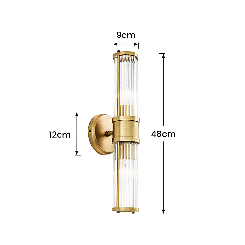 Klassische Wandleuchte in Gold für Badezimmer – Elegante LED Wandlampe mit Hochwertigem Eisen und Glas 7
