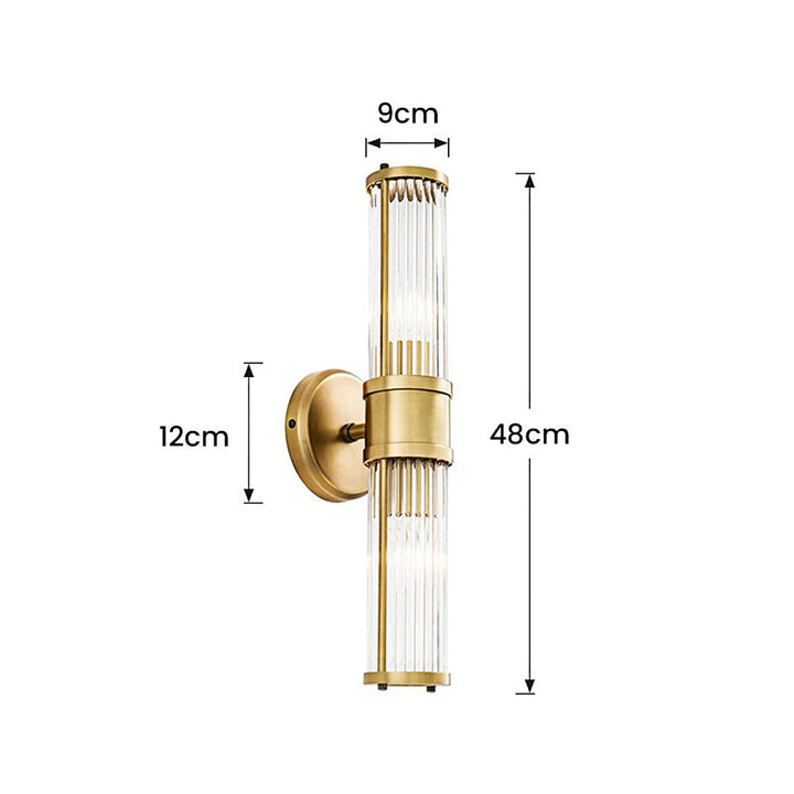 Klassische Wandleuchte in Gold für Badezimmer – Elegante LED Wandlampe mit Hochwertigem Eisen und Glas 7