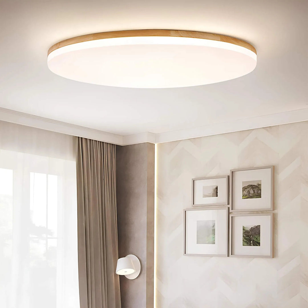 LED Deckenlampe aus Holz und Metall – Elegante Deckenleuchte für Wohnzimmer und Schlafzimmer 0