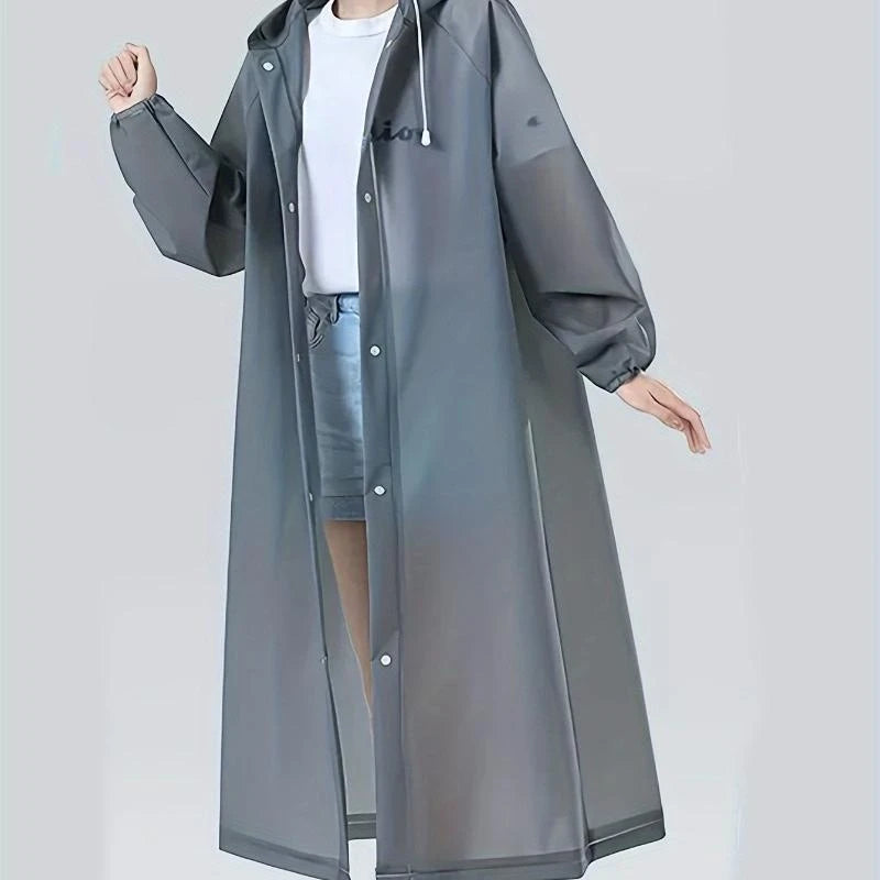 Leichter, wiederverwendbarer Regenmantel für Damen – Wasserdichter EVA Regenponcho für Outdoor-Aktivitäten 1