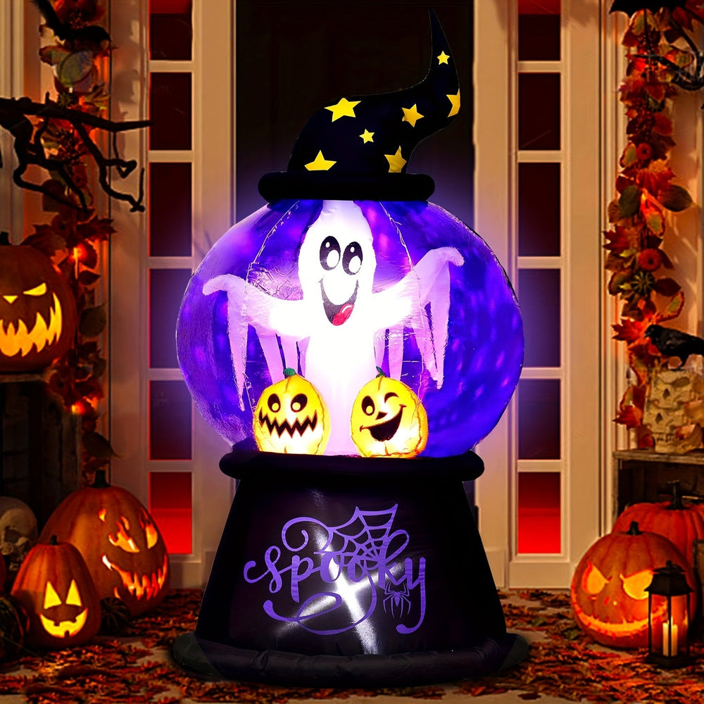 Leuchtender Inflatable Geist – Halloween Deko Mit LED-Lichtern & Kürbissen 1