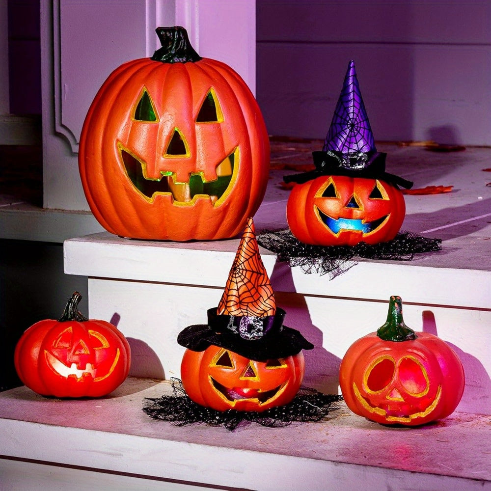 Leuchtendes Halloween Dekorationsset – Batteriebetriebene Kürbis Deko für Tischdeko 2