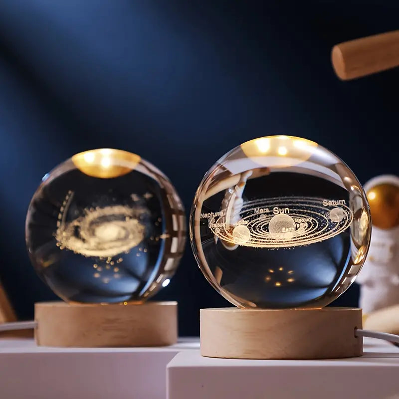 Luminous Crystal Ball mit 3D Gravur – Magische Nachtlampe für jeden Raum 1