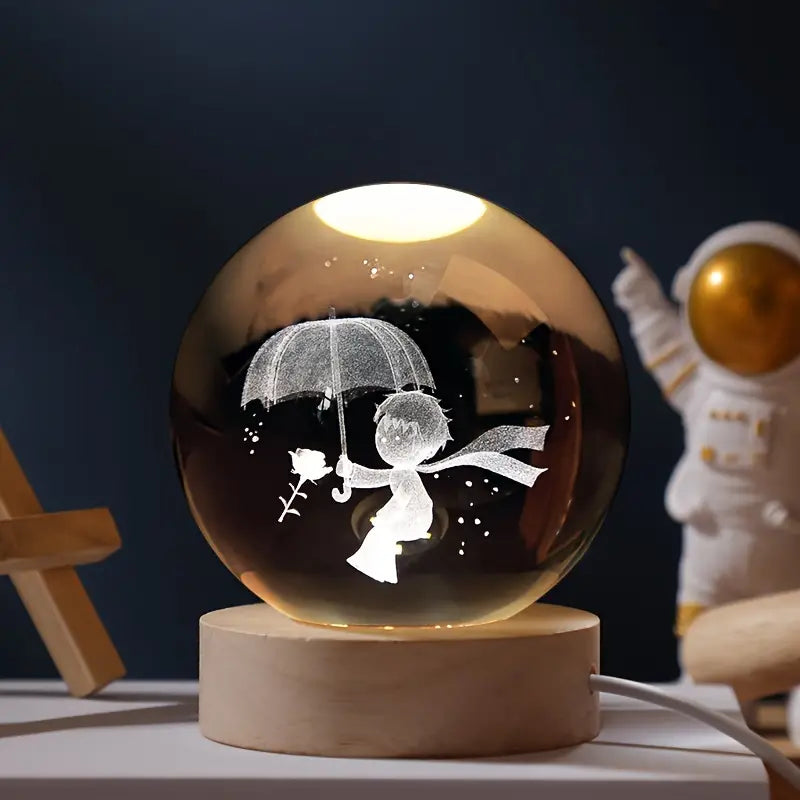 Luminous Crystal Ball mit 3D Gravur – Magische Nachtlampe für jeden Raum 7