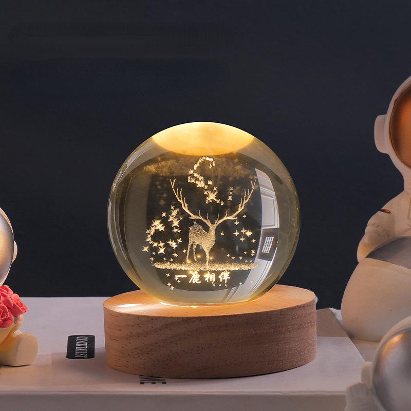 Luminous Crystal Ball mit 3D Gravur – Magische Nachtlampe für jeden Raum 9