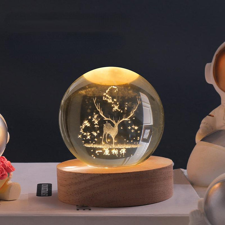 Luminous Crystal Ball mit 3D Gravur – Magische Nachtlampe für jeden Raum 9