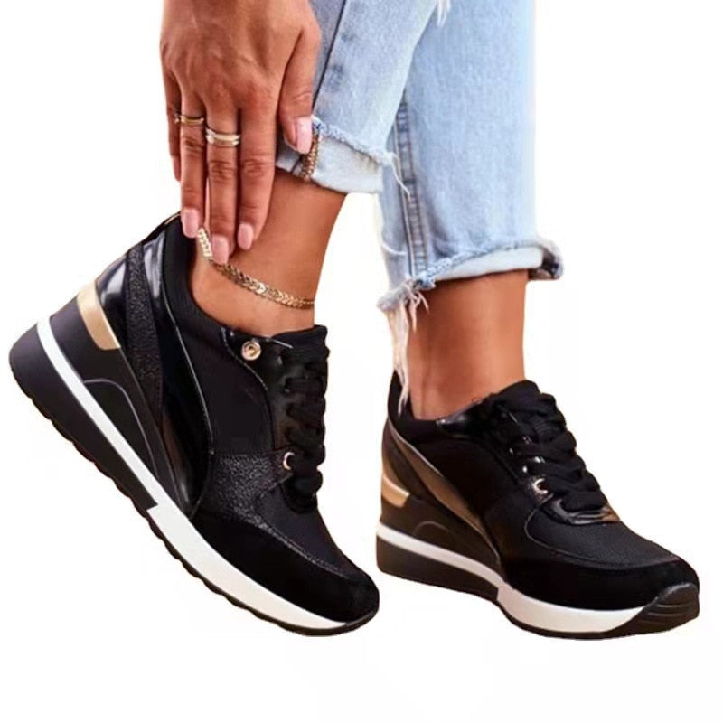 Luxe Confort – Orthopädische Sneakers Damen in Gold für Stil und Komfort 0