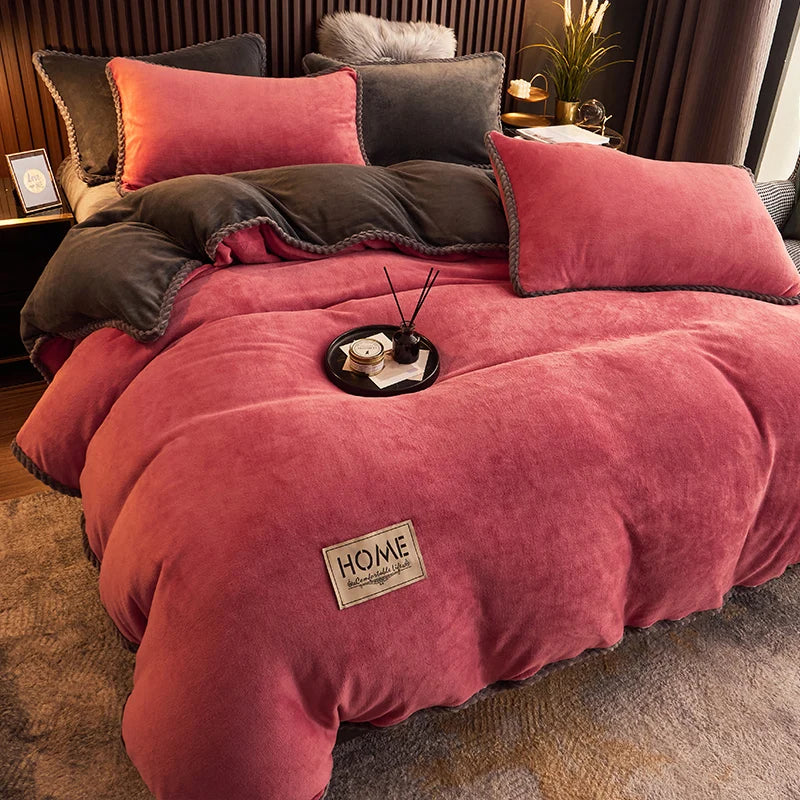 Luxuriöser Velvet Fleece Bettbezug Set für King Size Betten – Ultimativer Komfort und Wärme 0