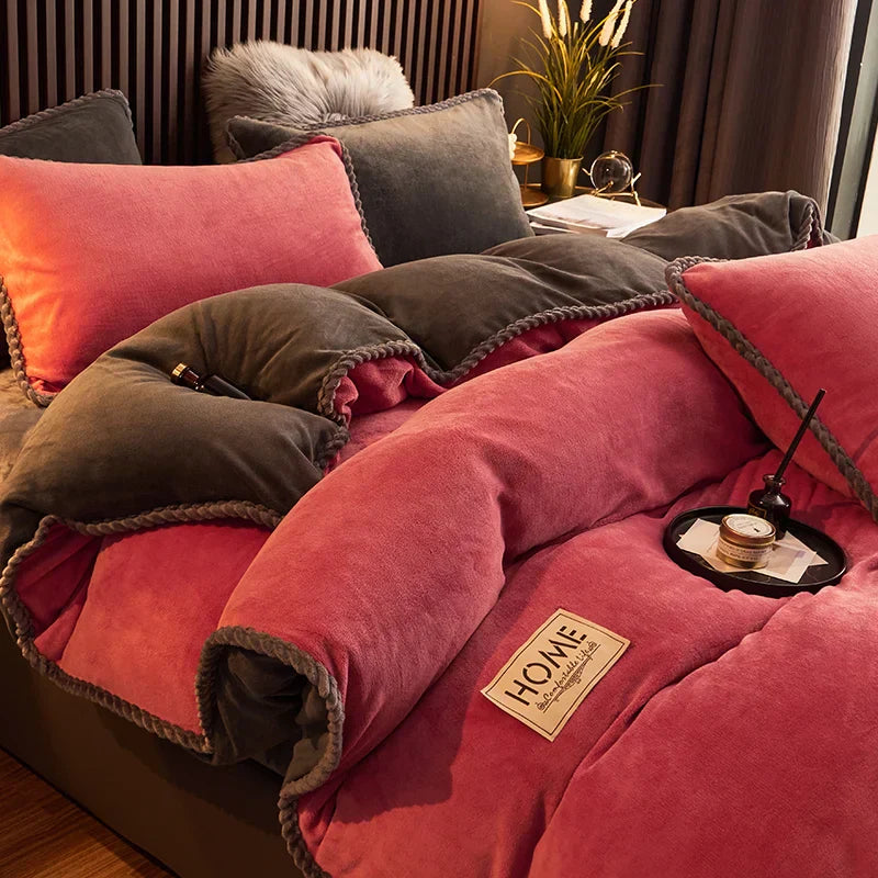 Luxuriöser Velvet Fleece Bettbezug Set für King Size Betten – Ultimativer Komfort und Wärme 1