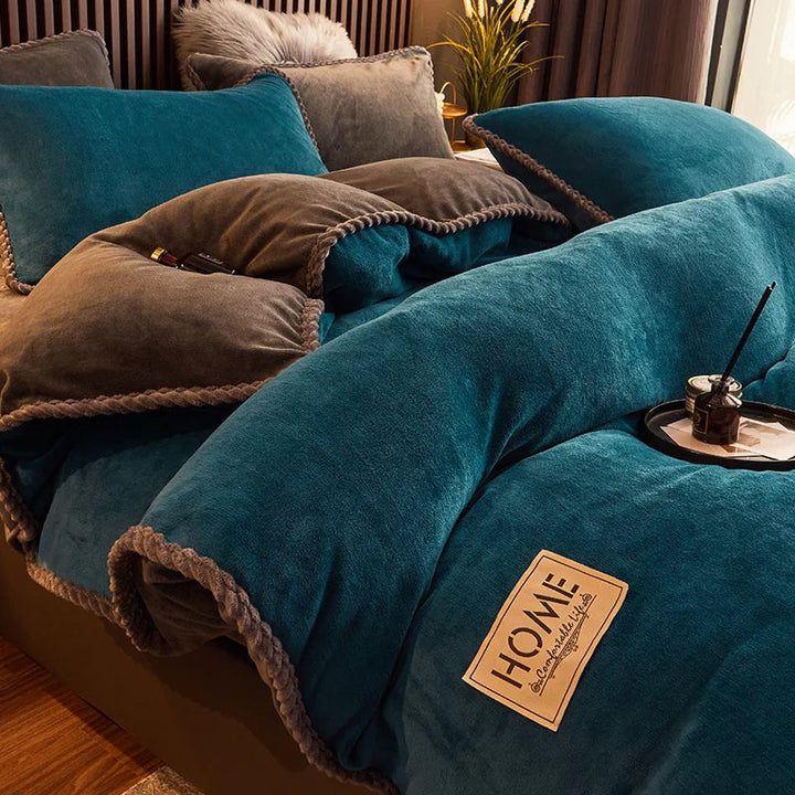Luxuriöser Velvet Fleece Bettbezug Set für King Size Betten – Ultimativer Komfort und Wärme 4