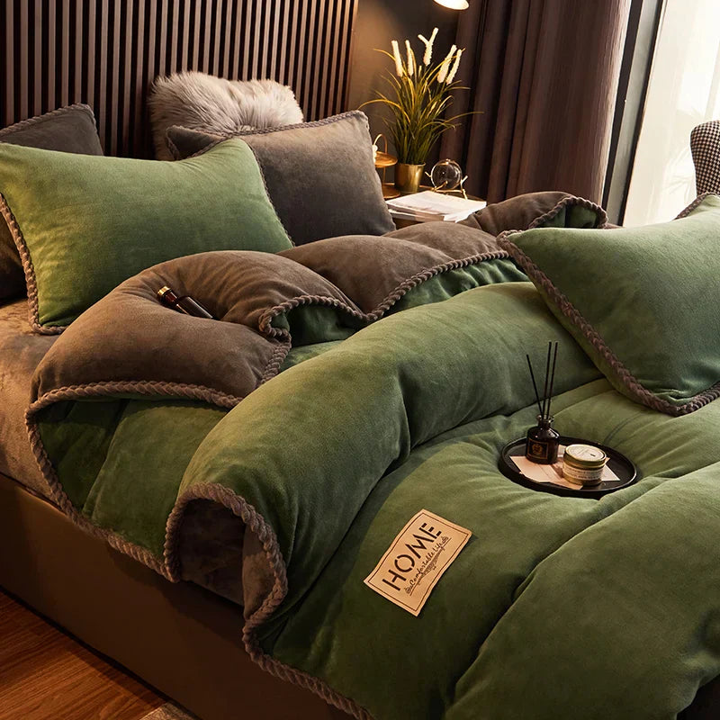Luxuriöser Velvet Fleece Bettbezug Set für King Size Betten – Ultimativer Komfort und Wärme 5