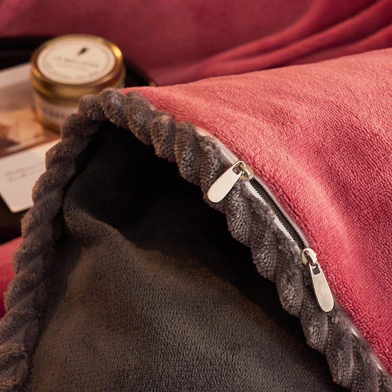 Luxuriöser Velvet Fleece Bettbezug Set für King Size Betten – Ultimativer Komfort und Wärme 8