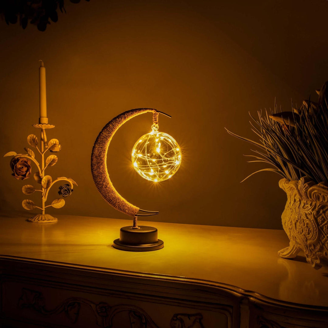 Magische Mondlampe aus Glas mit LED-Beleuchtung – 27 cm hoch 0