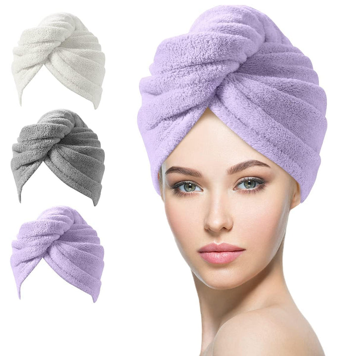 Mikrofaser Haarhandtuch – 3er Pack für schnelles Trocknen & Schutz von Locken 2