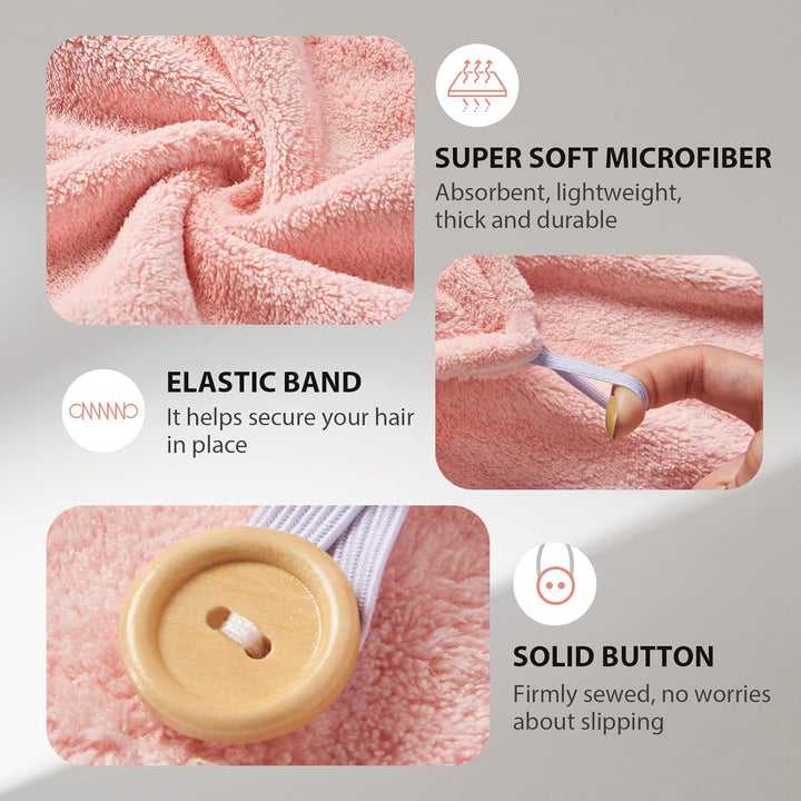 Mikrofaser Haarhandtuch – 3er Pack für schnelles Trocknen & Schutz von Locken 7