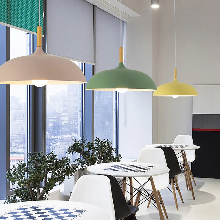 Moderne LED Deckenlampe aus Eichenholz für Wohnzimmer – Energieeffiziente Deckenleuchte mit skandinavischem Design 1