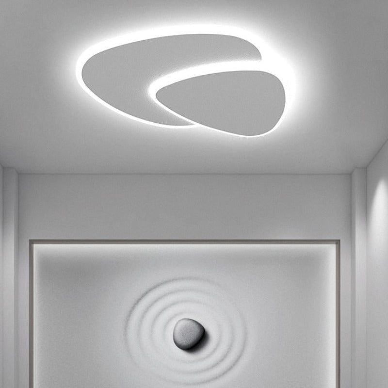 Moderne LED Deckenlampe in Weiß – Stilvolle Deckenleuchte für Wohnzimmer und Schlafzimmer aus Metall und Acryl 5