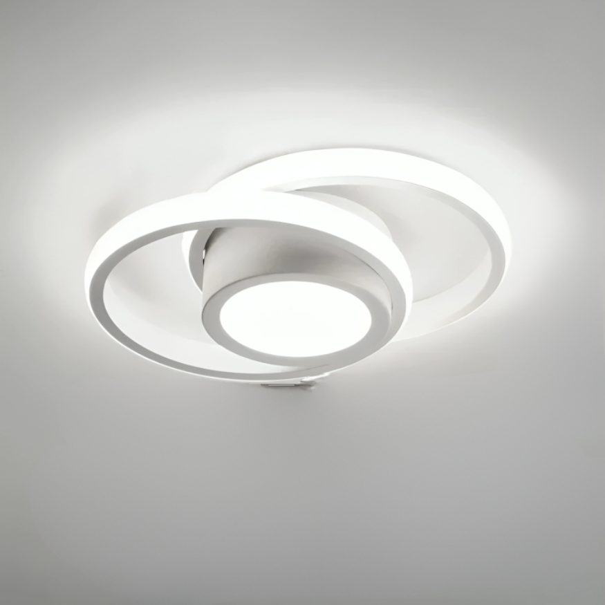 Moderne LED Deckenlampe mit 2 Ringen – Energieeffiziente Deckenleuchte für Wohnzimmer und Flure 0