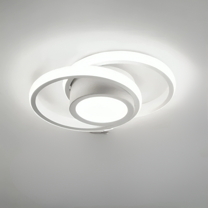 Moderne LED Deckenlampe mit 2 Ringen – Energieeffiziente Deckenleuchte für Wohnzimmer und Flure 0