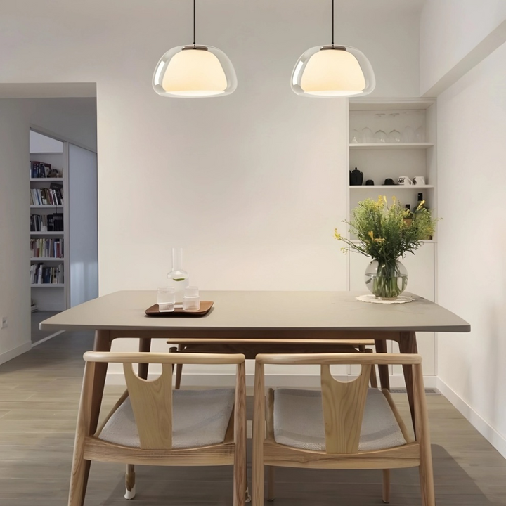 Moderne Pendelleuchte aus Milchglas mit Verstellbarem Kabel – Elegante Hängelampe für Esszimmer und Wohnräume 7