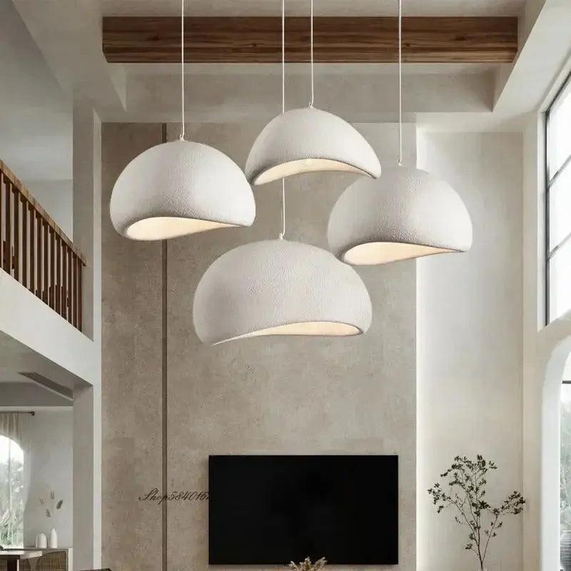 Moderne Wabi Hanglampe aus hochwertiger Hars – Minimalistisches Japandic Design für Esszimmer und Schlafzimmer 4