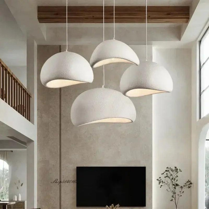 Moderne Wabi Hanglampe aus hochwertiger Hars – Minimalistisches Japandic Design für Esszimmer und Schlafzimmer 4