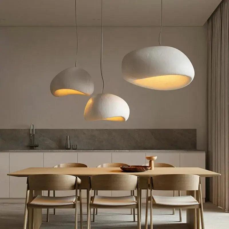 Moderne Wabi Hanglampe aus hochwertiger Hars – Minimalistisches Japandic Design für Esszimmer und Schlafzimmer 8