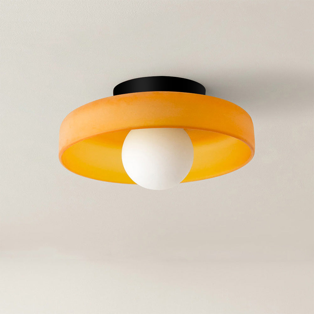 Moderner Runder Plafonnier aus Glas für Elegante Wohnräume – 1 G9 Fassung 0