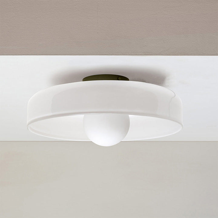 Moderner Runder Plafonnier aus Glas für Elegante Wohnräume – 1 G9 Fassung 11